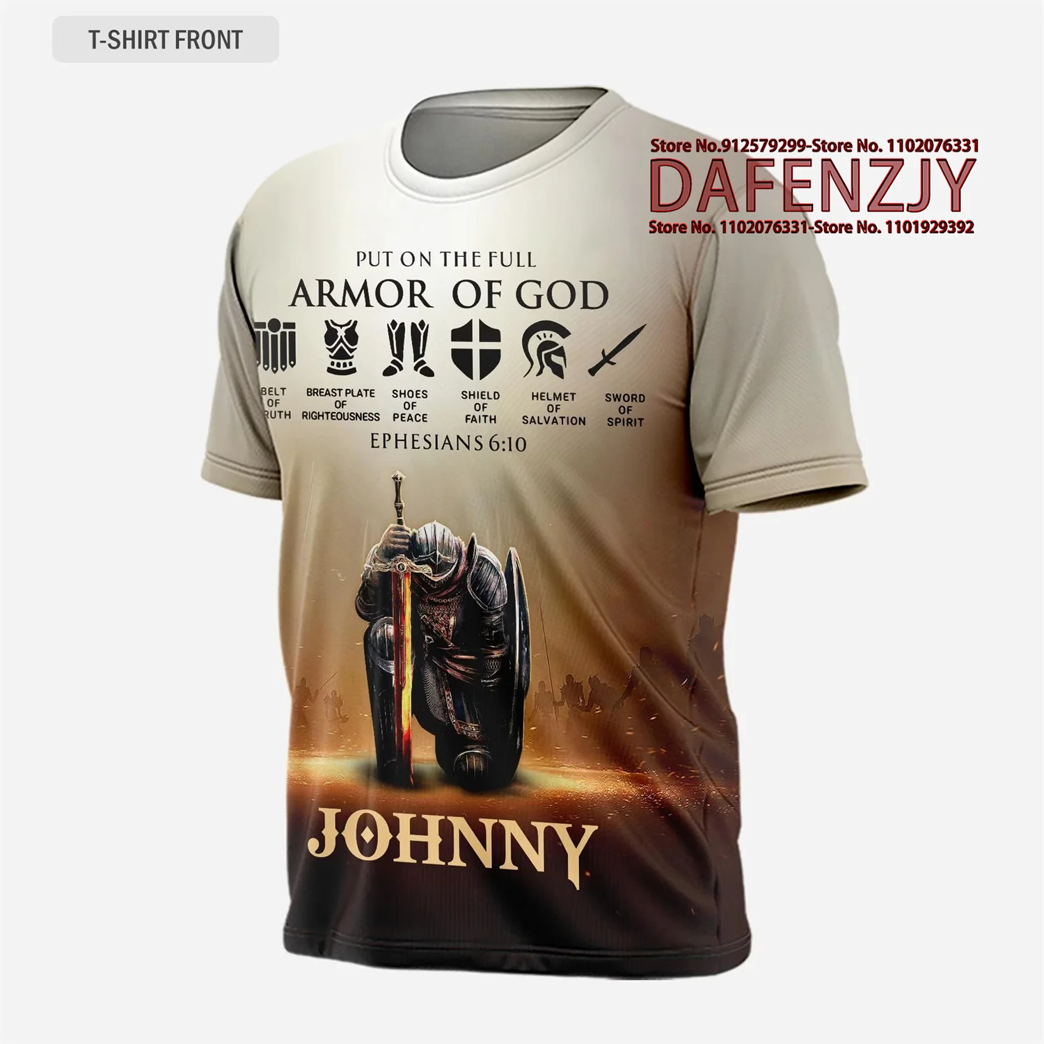 

Vintage Temple Knight Men's 3d Short Sleeve Hip-Hop Harajuku T-shirt
