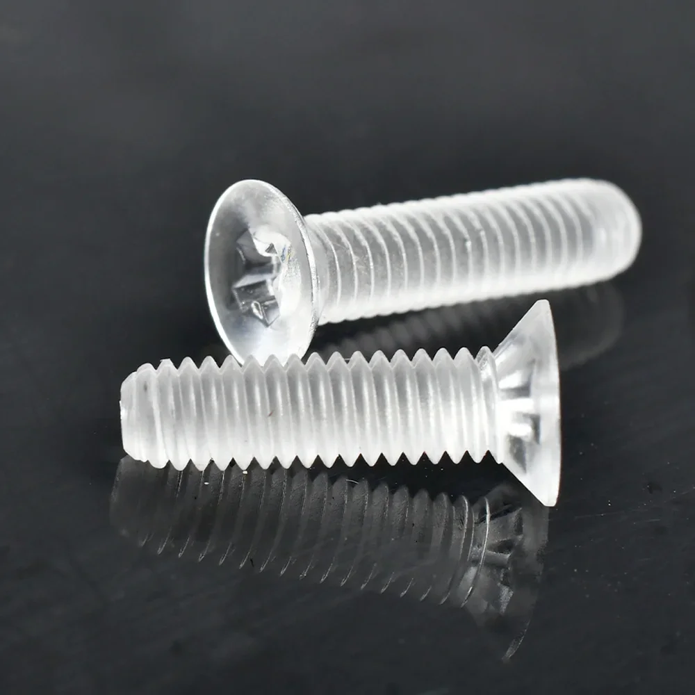 20/30/50/100pcs Hex Nut transparent screw M3 M4 Flat Phillips Cross Head Bolt Acrylic Clear Plastic Nylon Screws Nuts