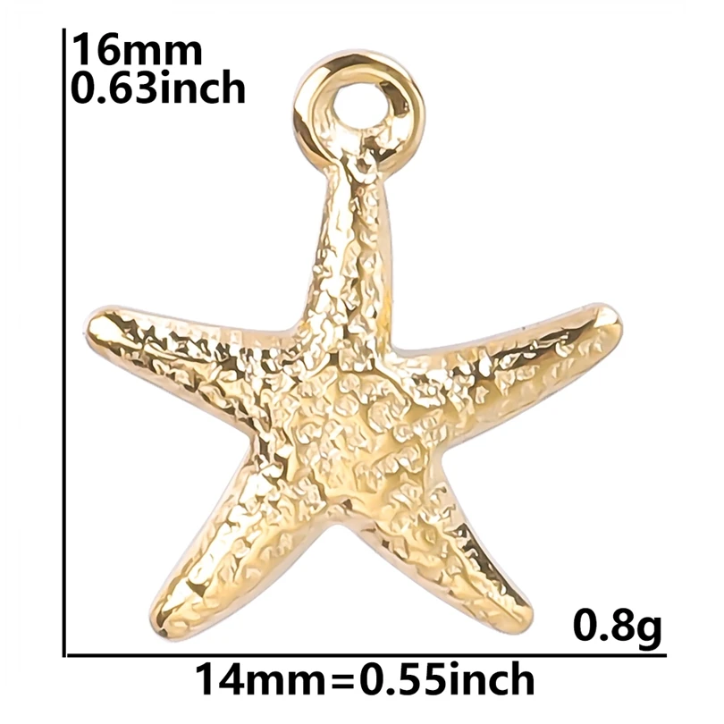 6 Stück echt vergoldet Ozean Tier Schildkröte Muschel Seestern Diy Charms für Schmuckherstellung Bulk Edelstahl Charm Anhänger – Detail 20