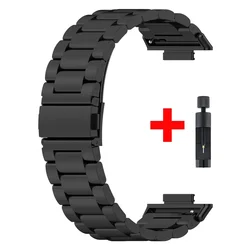 Premium Stainless Steel Metal Strap for Smartwatches - Stylish and Durable Wristband Bracelet (Black and tool)