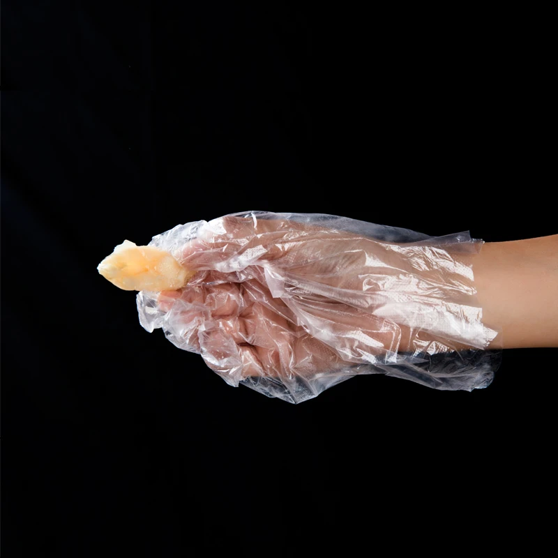 100PCS Disposable PE Food Gloves for Kitchen Restaurant Washable Gloves for Fruit Vegetable Handling Suitable for Eating Pizza