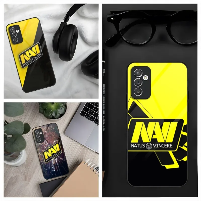 Фото Чехол Natus Vincere Navi для Samsung S30 S32 S20 S23 S21 S9 S8 S10E Note 20 10 Pro Ultra Plus, стеклянный чехол №1