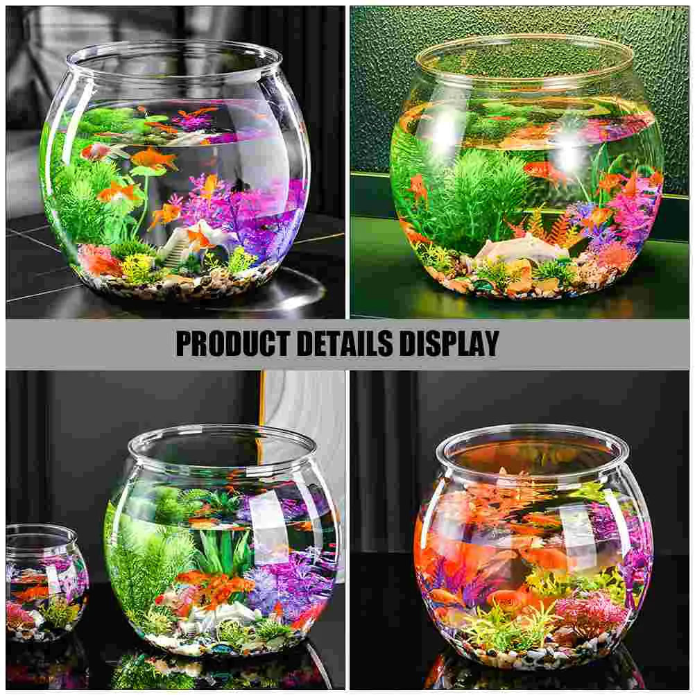 Fish Bowl Plastic Round Fish Bowl Unbreakable Vases Bowls Fish Tank Aquarium Clear Globe Hydroponic Planter Vase Pot Goldfish