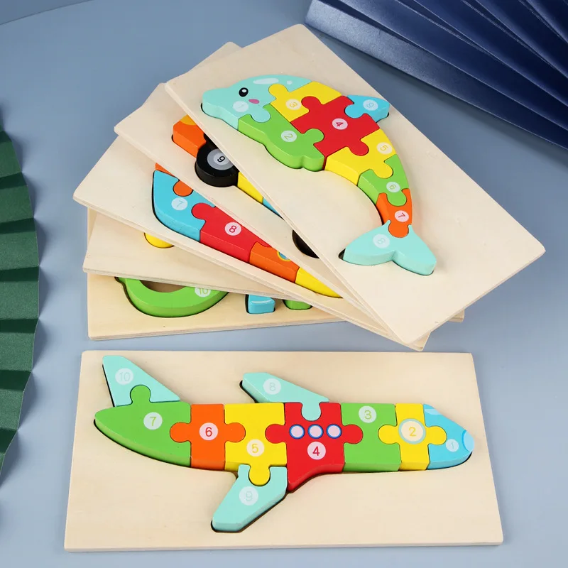

Wooden Montessori Toddler Puzzles for Kids Montessori Toys for Toddlers 2 3 4 Years Old Top 3D Puzzle Educational Dinosaur Toy