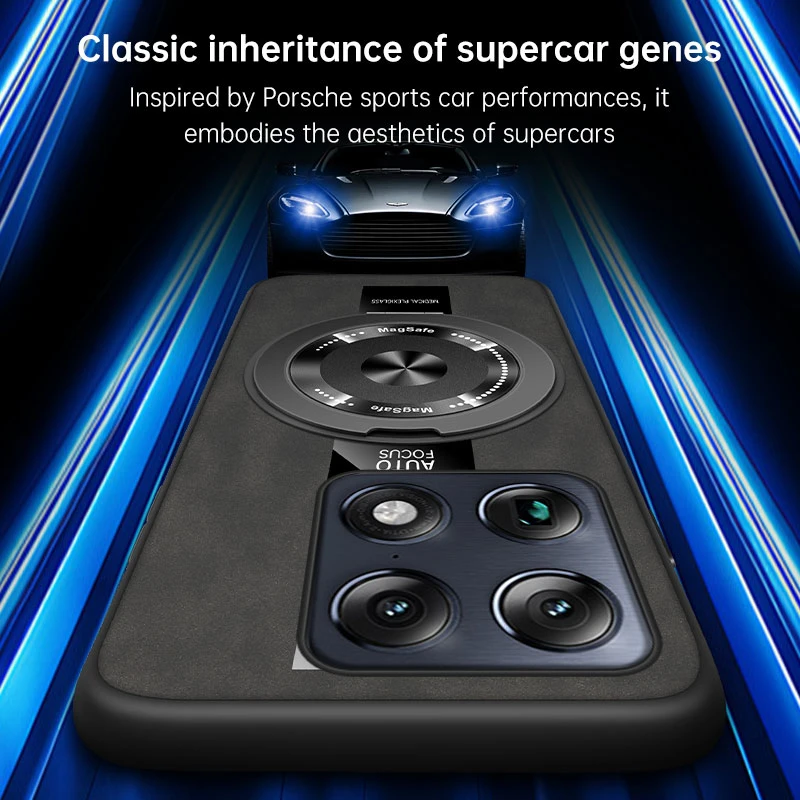 Luxury Leather Phone Case with Magnetic Holder and Ring Shell