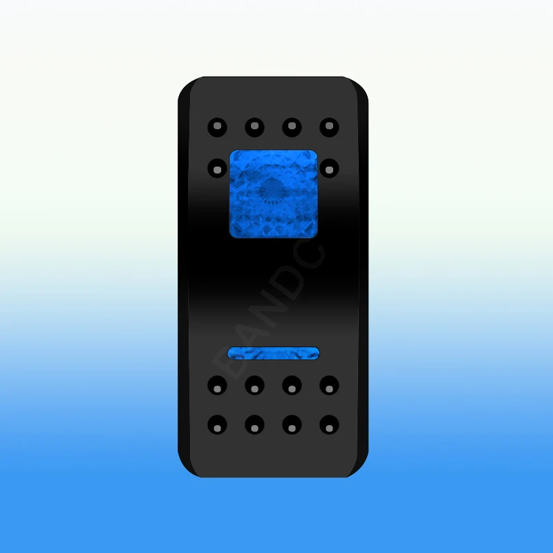 LED Blu Rocker Interruttore 7 Pin On Off On Dpdt 3 Vie 12v - Foto 10