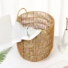 1PCS Laundry Basket Dirty Clothes Laundry Storage Basket Wooden Rattan Toys Organizer Home Portable Sundries Storage Bin 4