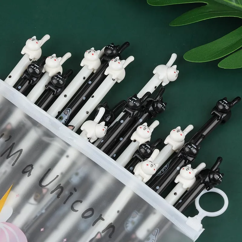 

Cartoon cute cat neuter pen 30-100 PCS/PCS. Black. Plastic pen set Student signature Creative Office School supplies Gift pen