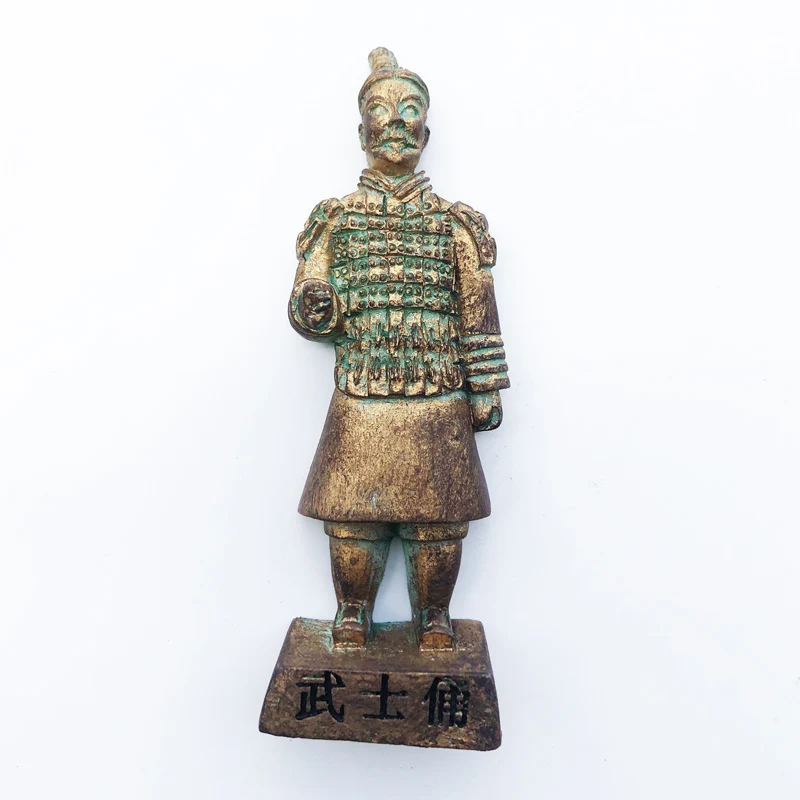 

Fridge magnet Chinese samurai figurine decoration resin painting refrigerator magnet tourism souvenir handicraft gift