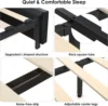 Queen Size Bed Frame 55" Tall Headboard with Gorgeous Button Tufted and Nail, Velvet Fabric Upholstered Bed Frame 6