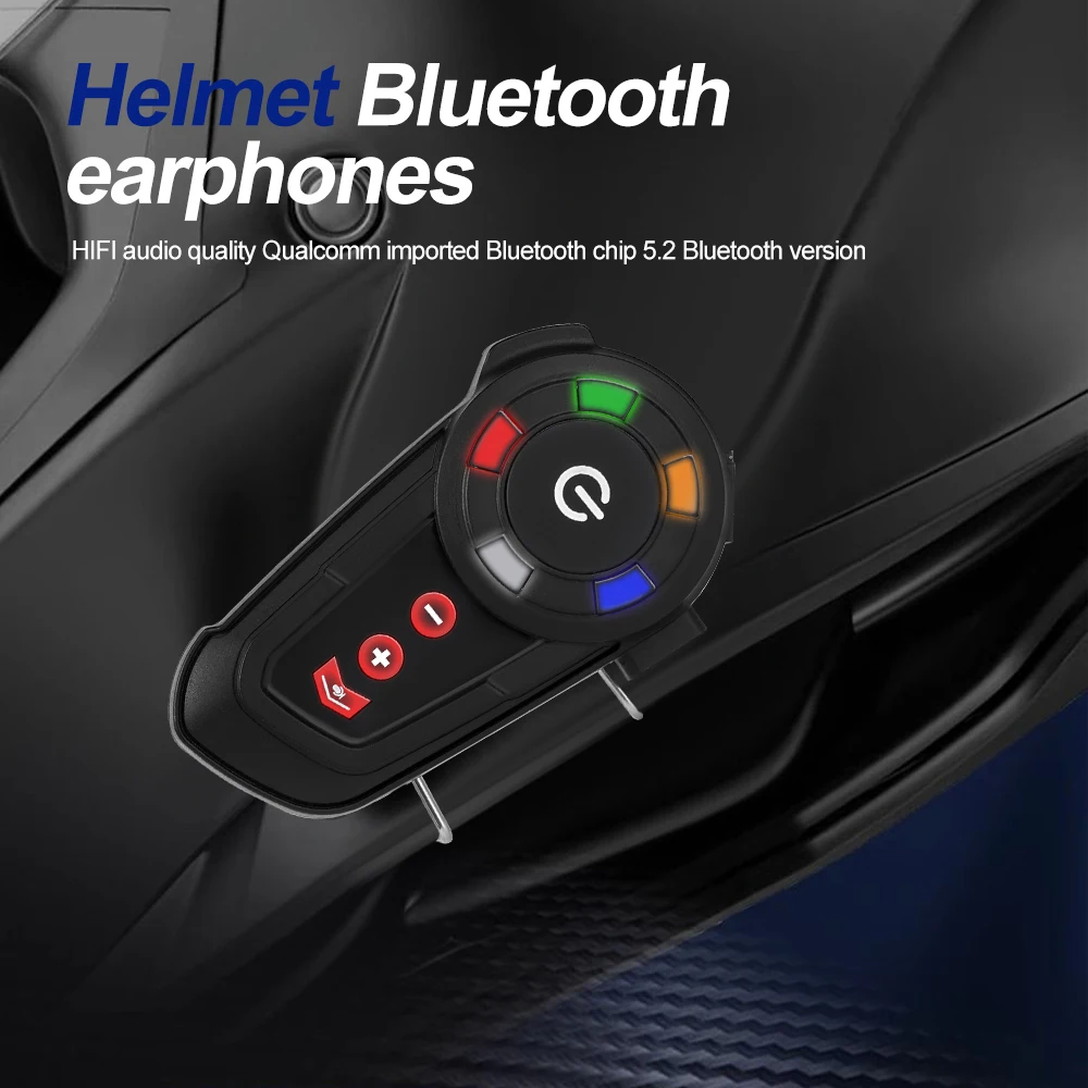 

Bluetooth Motorcycle Helmet Headset Wireless Headphones Handsfree Stereo Call Waterproof With Ambient Light Noise Reduction