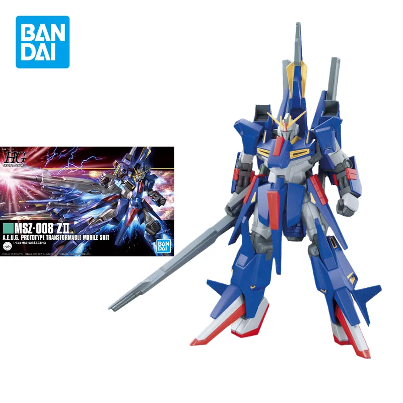 Bandai Original Gundam Model Kit Anime Figure Hguc 1/144 Msz-008 Zⅱ Action Figures Ornamenti Da Collezione Giocattoli Regali Per Bambini