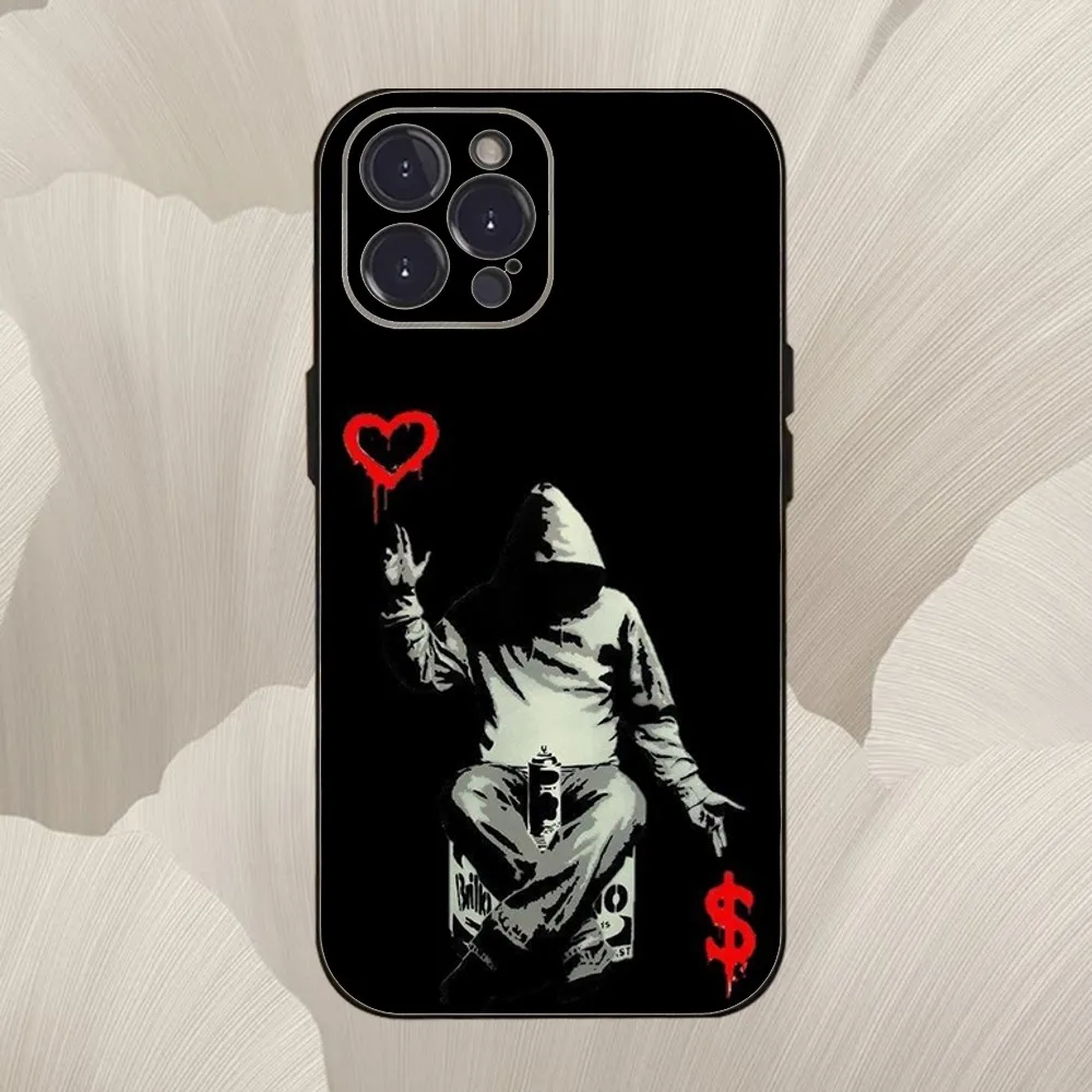 Street Art Graffiti-Themed Soft Black Phone Case Cover