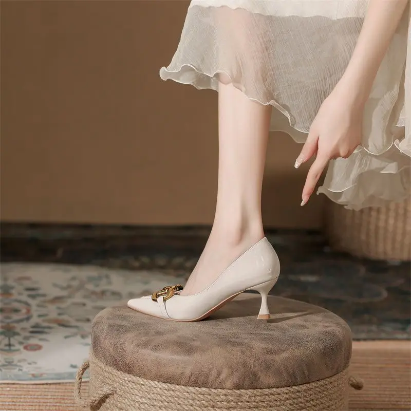 Pumps Women Shoes High Heels Loafers Slip on Luxury Mules Elegant Designer Shoes Slip on Pointed Toe Fashion Ladies Oxford Style