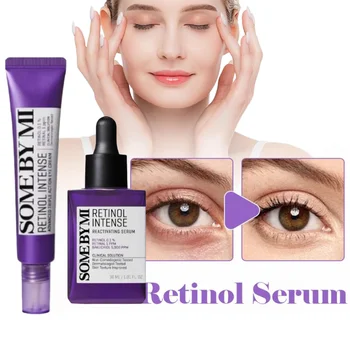 SOME BY MI Set Intenso al Retinolo, Siero Reactivating e Crema Contorno Occhi Tripla Azione, Skincare Coreana Anti-Età che Solleva e Rassoda la Pelle Sotto gli Occhi