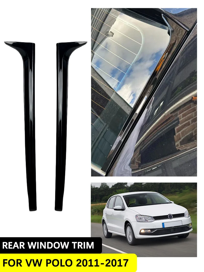 Für VW Volkswagen Polo MK5 6R 6C 2011 2012 2013 2014 2015 2016 2017 Auto Hinten Fenster Seite Flügel Dach spoiler Trim Abdeckung – Detail 1