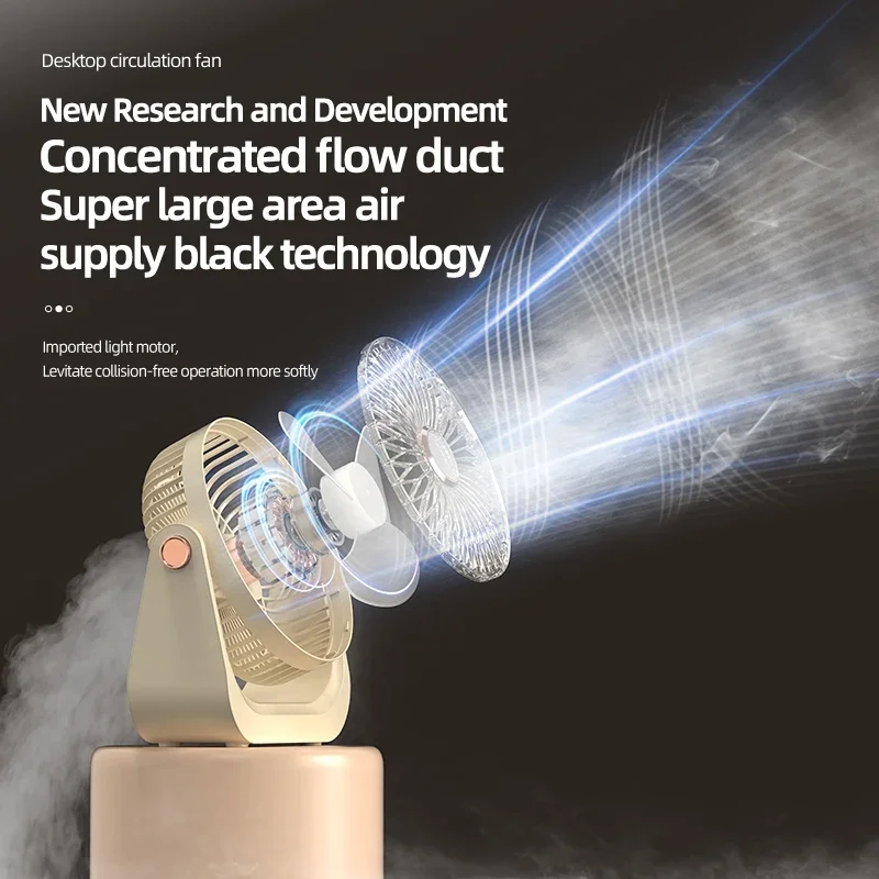 مروحة مكتب معلقة محمولة USB 8H مروحة 90 ° مروحة تب...