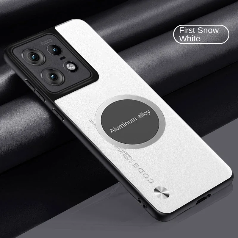 Leather Case with Magnetic Car Holder - Luxury Metal Design