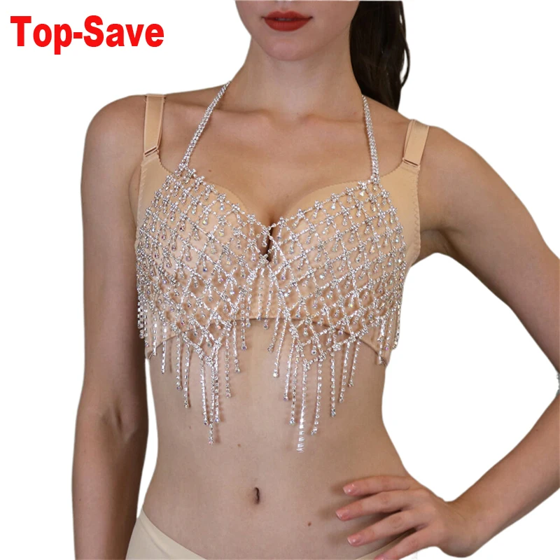 

Fashion Nightclub Party Y2K Tops Luxury Designer Clothing Women Crop Top Tassel Bra Accessory Female Rhinestone Sparkling Tanks