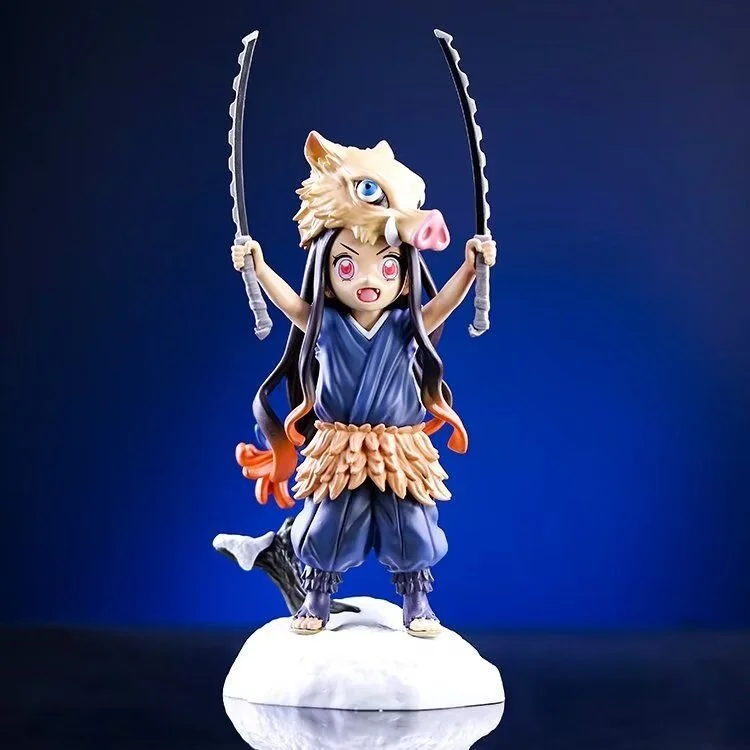 

Yunxiang Society Ghost Annihilation Blade Ni Douzi Cos Yi Zhizhu Pig Head Standing Anime Handheld Desktop Case Decoration Model