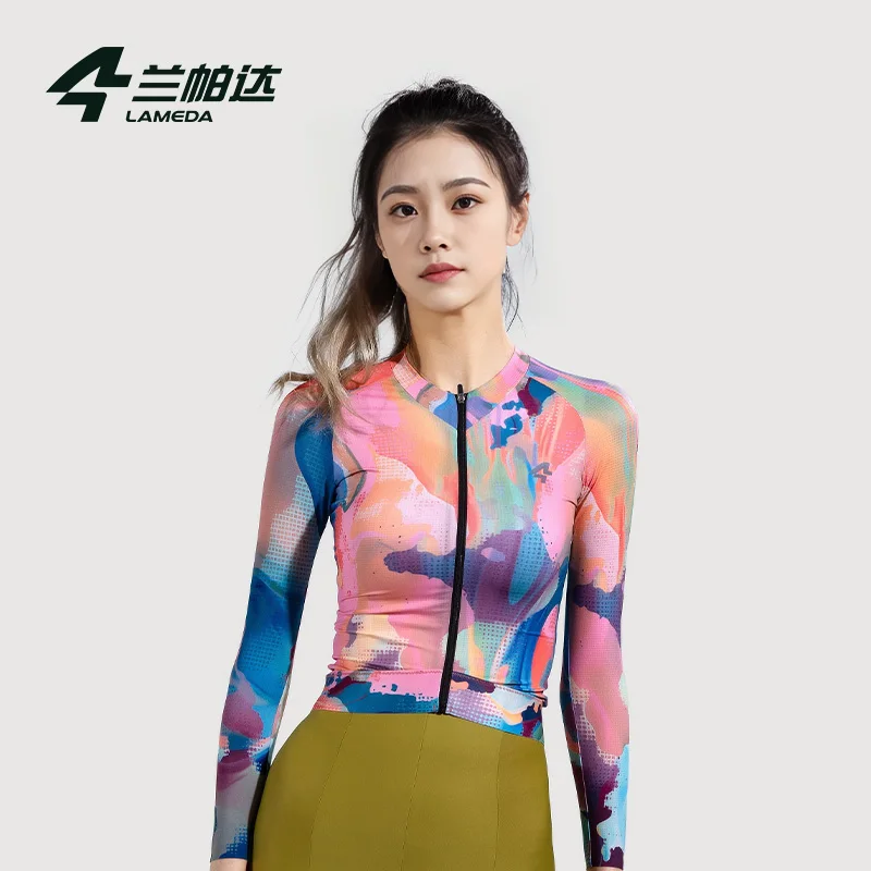 LAMEDA women cycling jersey High elasticity Bicycle Long Sleeve Breathable Cycling Clothing Professional Speed Drying Bike Top