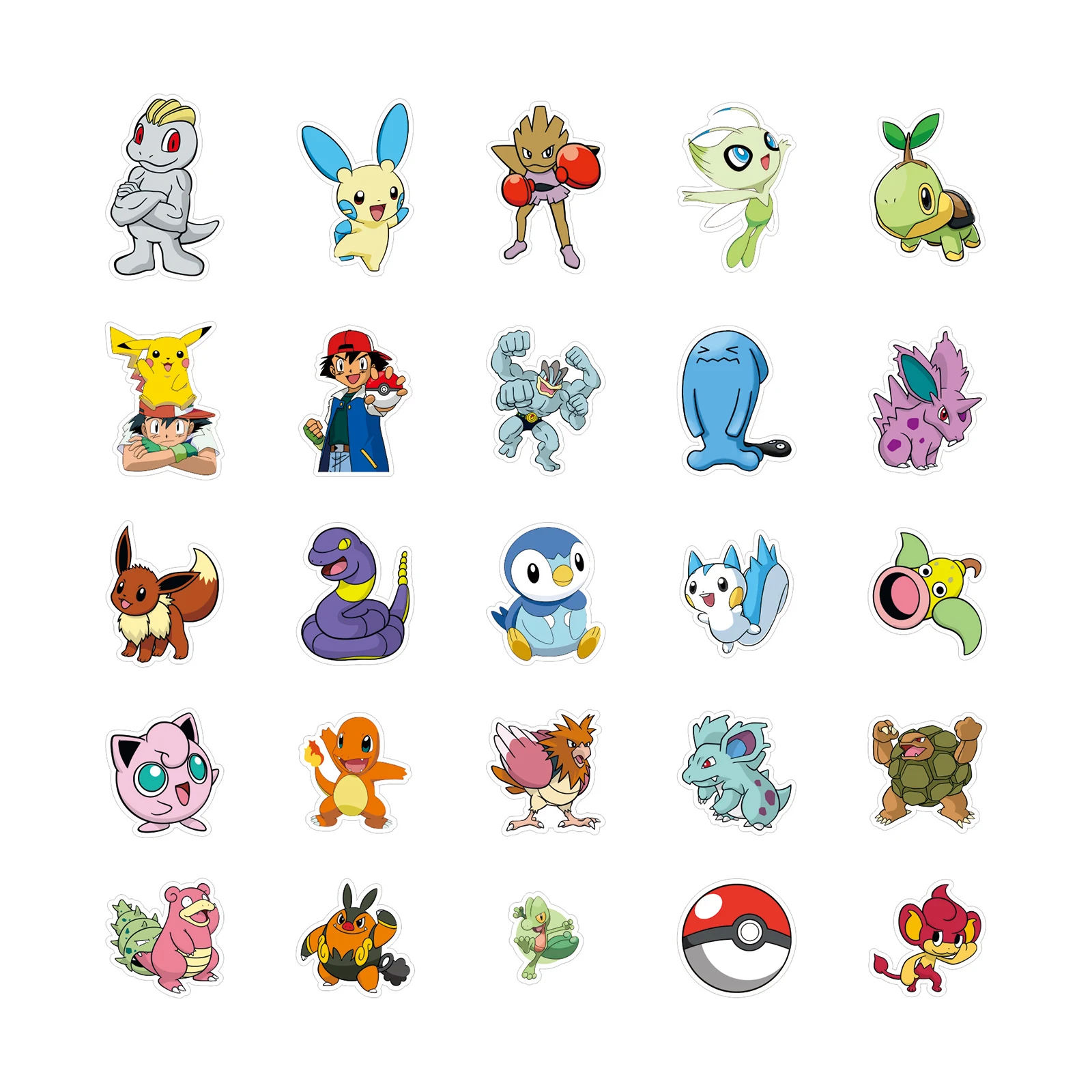 Pokemon Stickers 50/100PCS Kawaii Pikachu Anime Pokemon Stickers for Laptop Suitcase Skateboard Guitar Phone Cartoon Sticker Kid Gift Toys