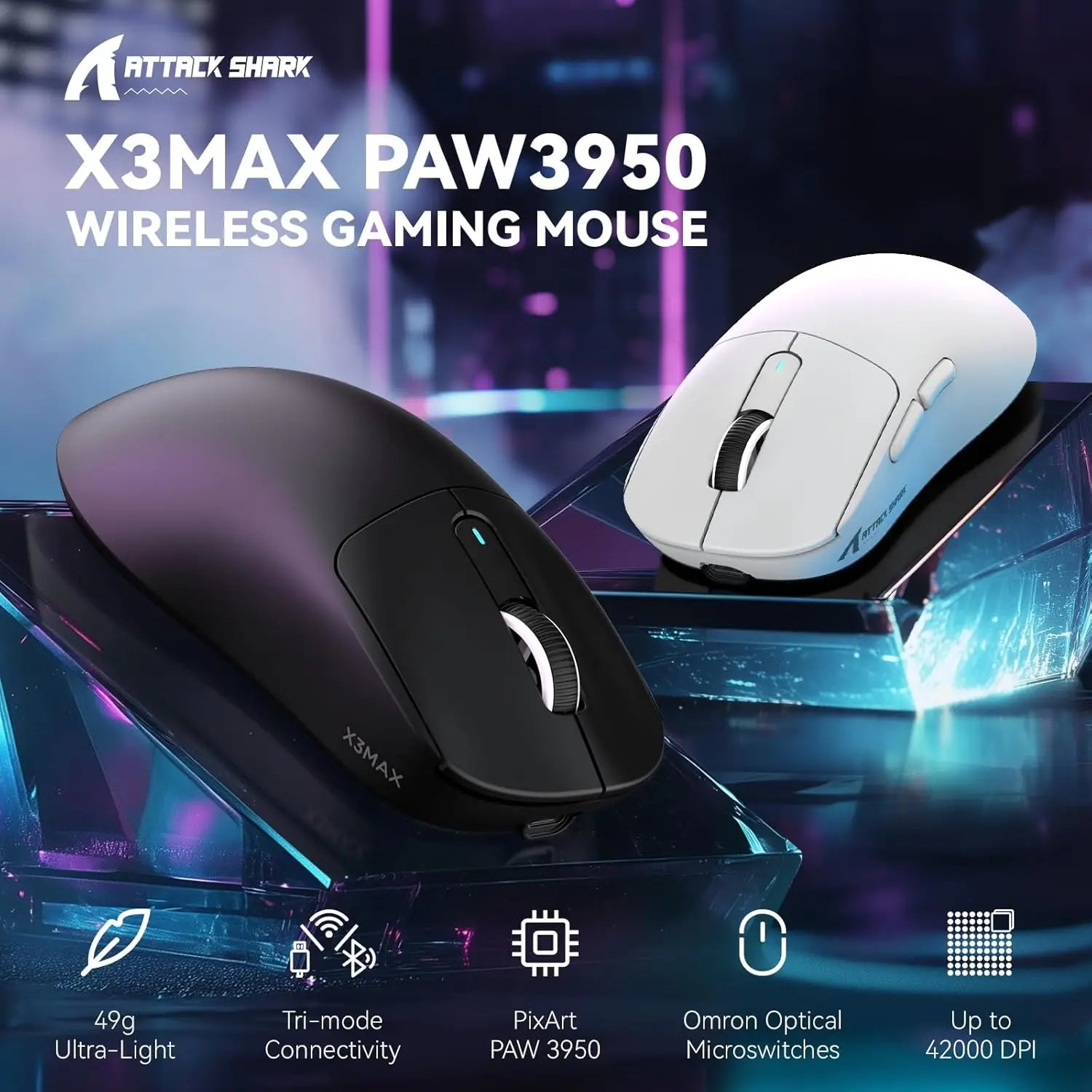 MAMBASNAKE x Attack Shark X3MAX Wireless Gaming Mouse,PixArt
