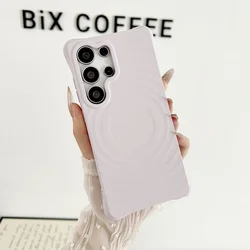 Water Ripple Liquid Silicone Magnetic Wireless Charging Shockproof Case - Galaxy S26 Plus (Grass Purple)