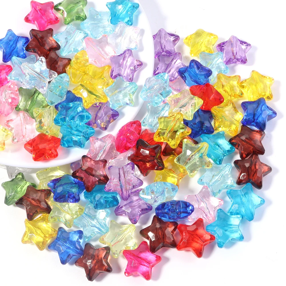 Colorful Five-Pointed Star Acrylic Beads Set for DIY Jewelry and Accessories (30 Pieces)