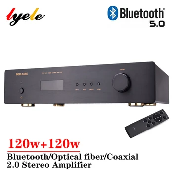 LYELE 스테레오 오디오 앰프, 120W * 2 고출력 지원, 블루투스 5.0 광섬유 동축 입력, JRC5532 서브우퍼 파워 앰프