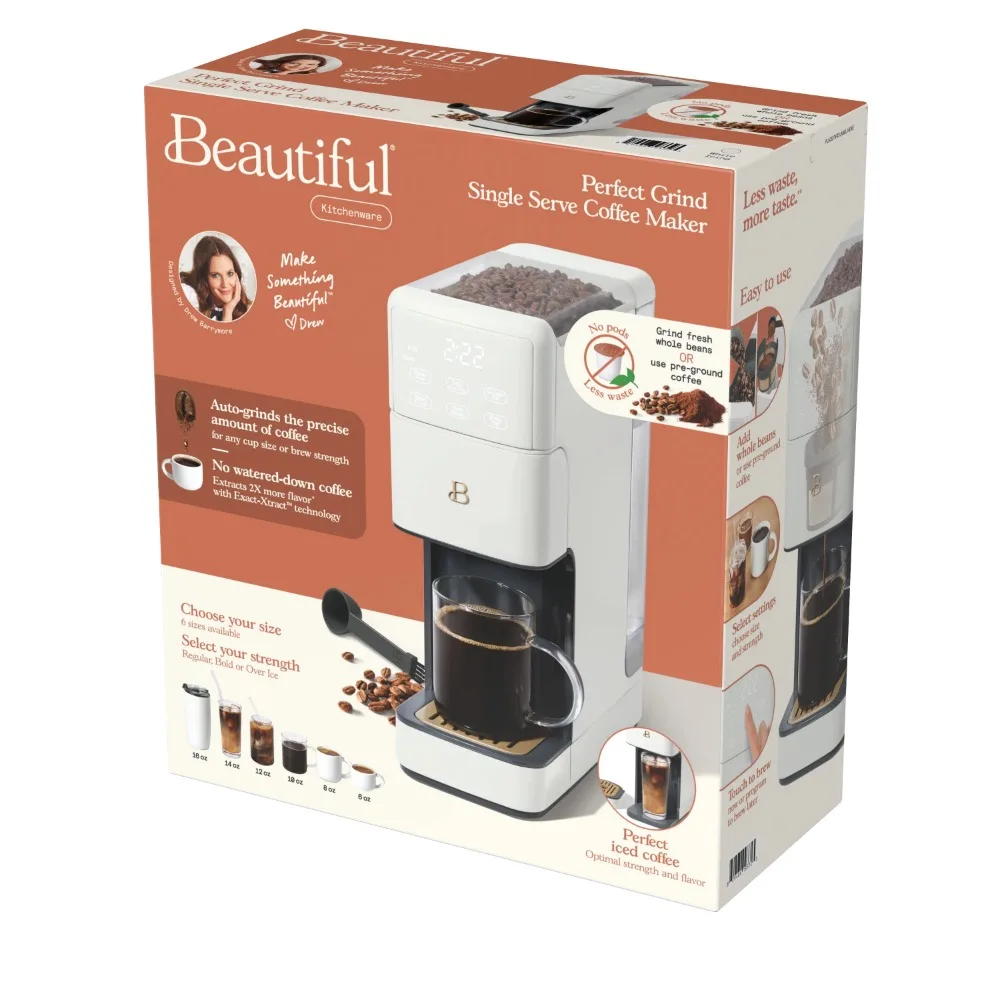 Programmable Single Serve Coffee Maker, White Icing by Drew Barrymore 2