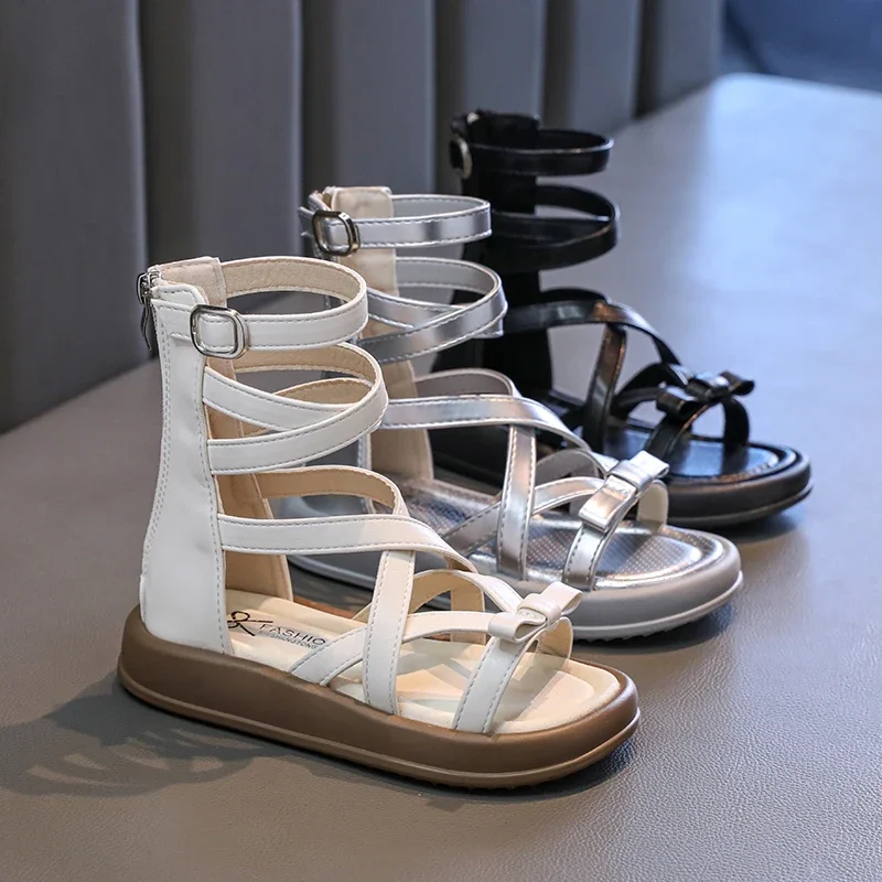 Kids Summer Gladiator Sandals Thick Bottom Woven School Shoes