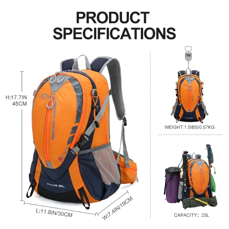 New 25L Outdoor Travel Backpack Waterproof Climbing Hiking Trekking Camping Cycling Backpacks Mountaineering Bags Travelling Bag 6