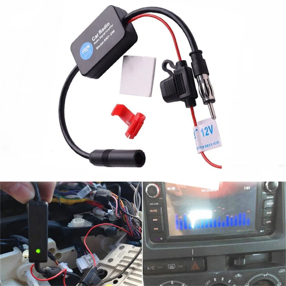 Praktischer FM-Signal verstärker Anti-Interferenz-Auto antenne Radio  Universal FM Booster Amp Autoteile Carradio-Verstärker - AliExpress