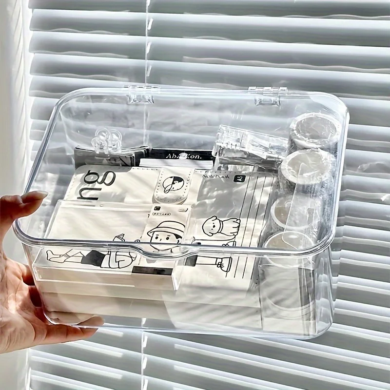Acrylic Transparent Storage Box - Desktop Dressing Table Organizing Box, Household Cosmetics Storage Box  Storage Containers