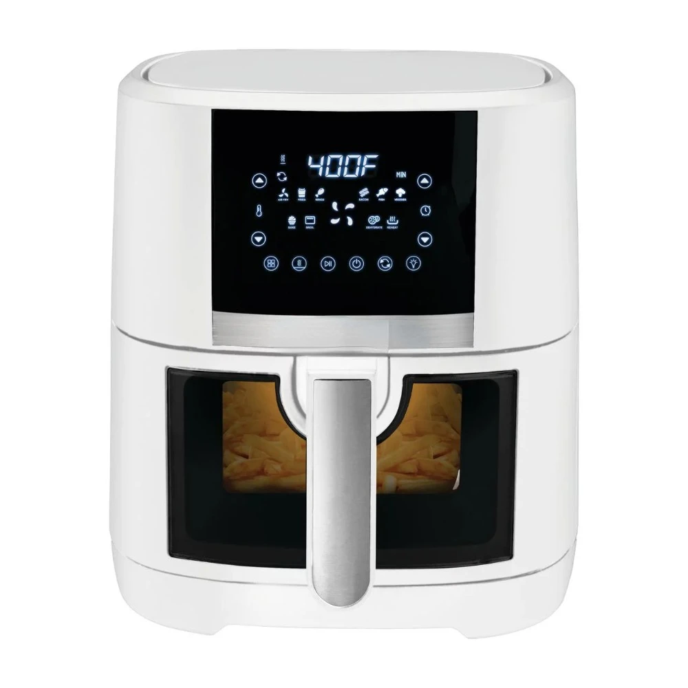 

Quart Air Fryer with Ceramic Coating and Window, New, 13.5 in