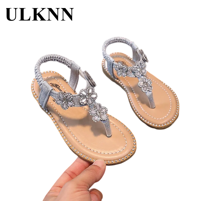 kid's Slippers chilren's New 2023 silver shoes baby flowers sandals