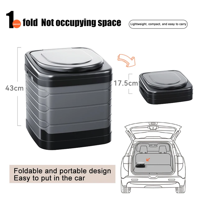 70L Portable Foldable Toilet Trash Can Storage Box Easy Cleaning for Camping Self-driving Travel Reusable Multifunction Bedpan 2