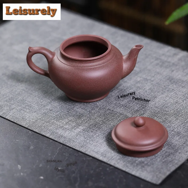 400ml Antique Yixing Purple Clay Teapots Handmade Laughing Sakura Pot Raw Ore Peach Blossom Mud Tea Soaking Kettle Zisha Tea Set