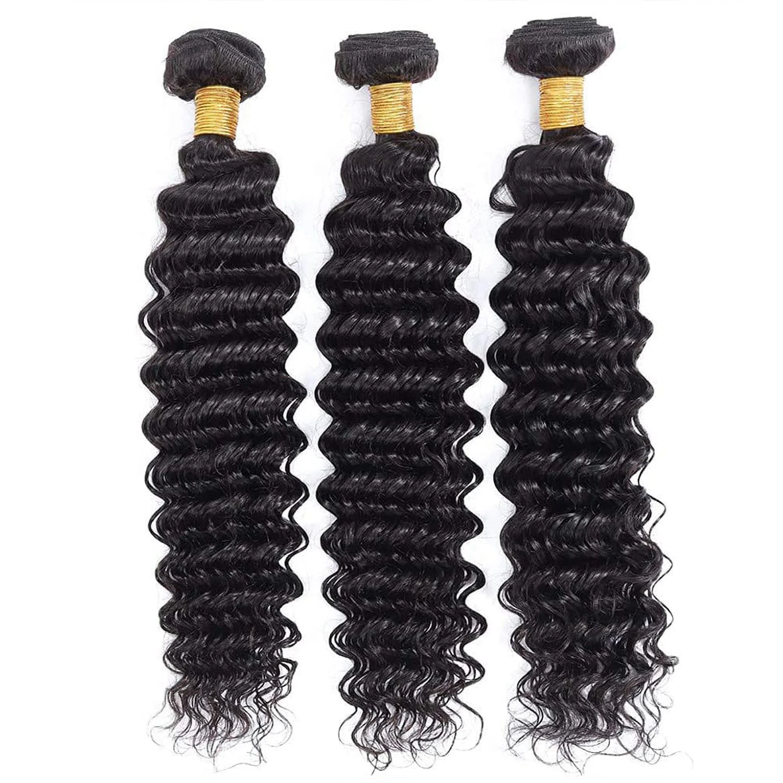 Deep Wave Bundles Human Hair Bundles Brazillian Hair Extensions 30 Inch Curly Wave Soft For Women
