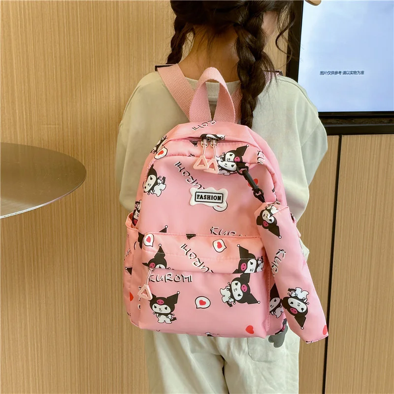 

New Cartoon Kuromi Childrens Backpack with Pencil Case Large Capacity Children's Kindergarten Book Bag Fashion Y2k School Bag