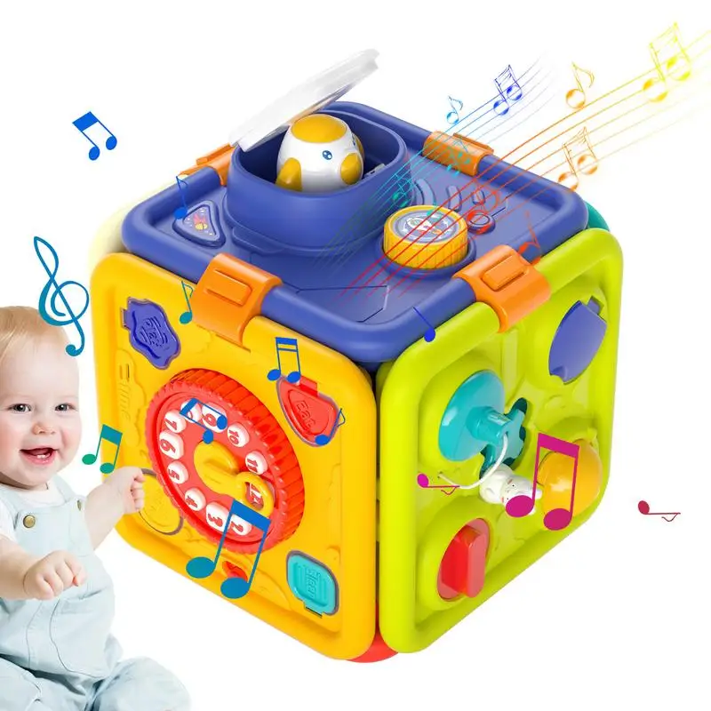 

Toddler Busy Cube Early Development Busy Cubes Sensory Board Musical Light Sensory Cube Activity Center With Light Stem