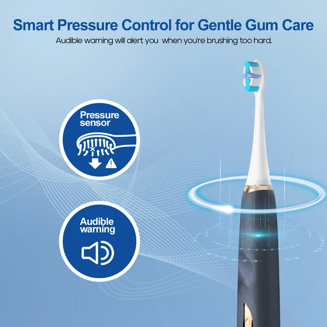 Seago Sonic Toothbrush Electric Toothbrush Seamless Touch Control Button Pressure Sensor 5 Modes IPX7 Waterproof Rechargeable 3