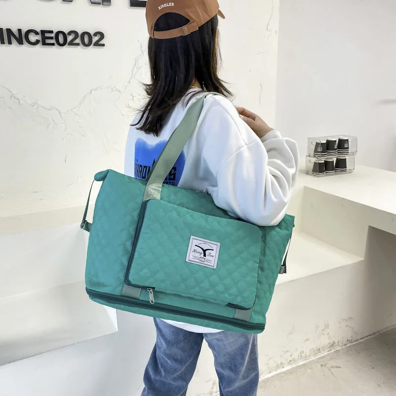 Weekender Duffel Bags for Women Men Travel Totes Bag for Airplane Sports Gym Dance Bag Overnight Luggage Bag with Wet Pocket