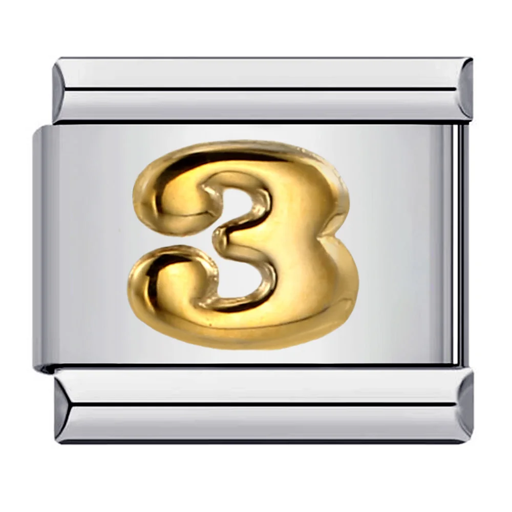 Gold Figure Charm for Italian Links Bracelet - Stainless Steel, 9mm