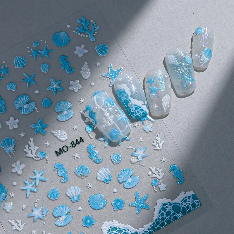 Summer Nail Stickers With Shell And Starfish Designs For Nails_voghion.com