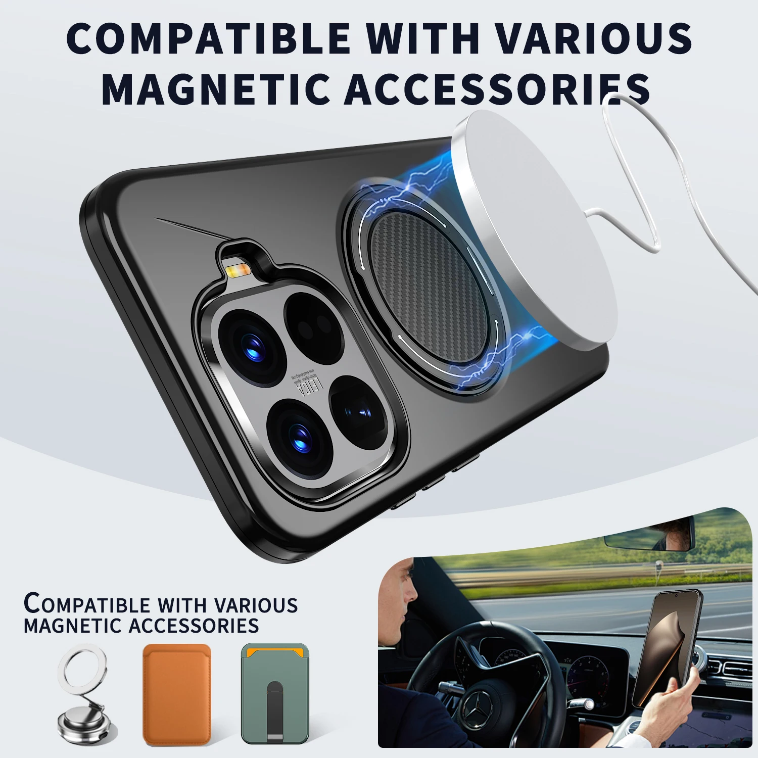 Armor Shockproof Phone Case with 360° Rotating Magnetic Metal Ring Bracket