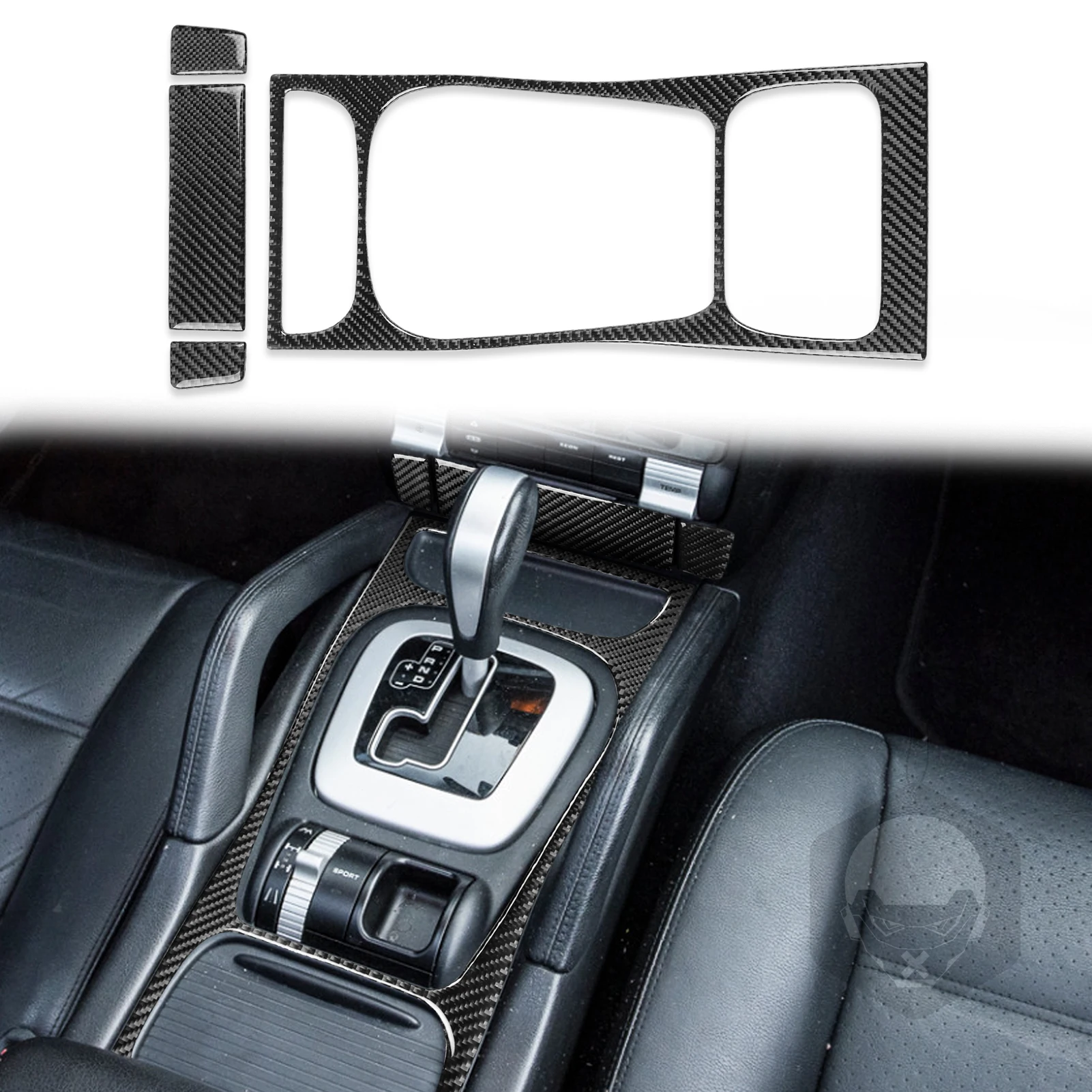 Adesivo Fibra Di Carbonio Per Console Centrale Porsche Cayenne 2003-2010, Interno Auto