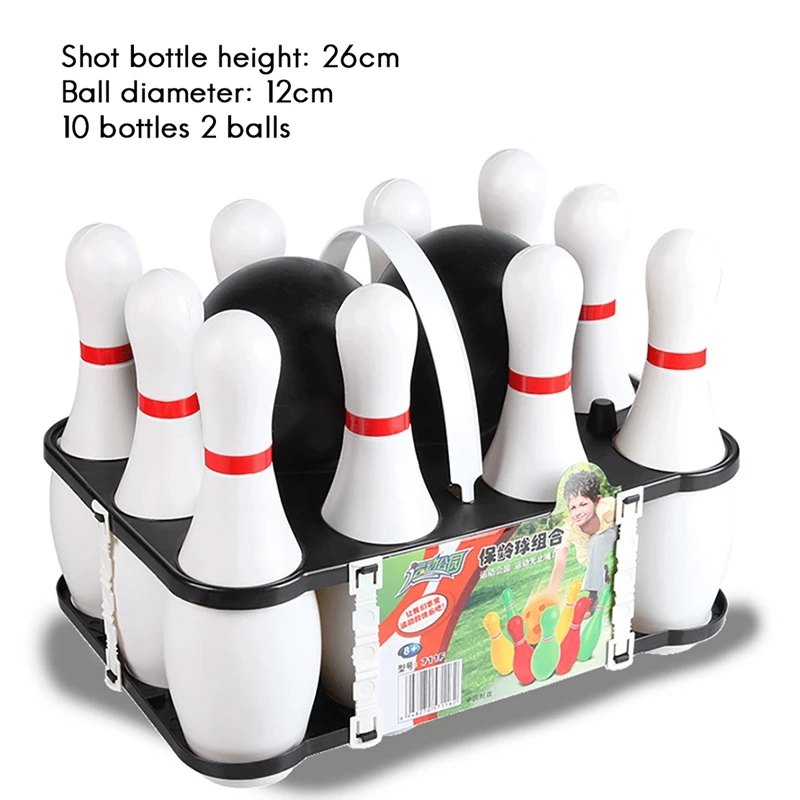 1 Set Bowling Set For Kids & Adults 2 Ball With 10 Pins For Family Kids And Adults Backyard Skittles