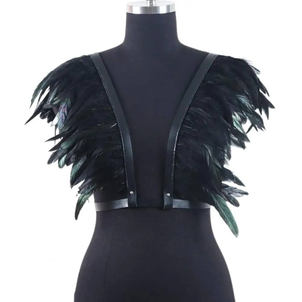 Women's Feather Nightclub Tank Top Gothic Punk Sexy Camis Burning Man Festival